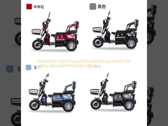Chỗ ngồi xe ba bánh điện gia đình nhỏ trẻ em đón ba đứa trẻ phụ nữ trẻ em-trẻ em ba bánh xe ba bánh xe ba
