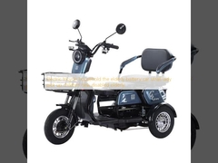 Gia đình xe ba bánh điện Những người phụ nữ nhỏ tuổi của người phụ nữ nhỏ nhặt trẻ em mới bị tàn tật