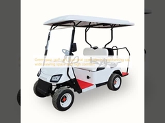 Xe golf màu xanh lá cây, xe tham quan điện mở bốn chỗ, không gian xem rộng và sự thoải mái cao
