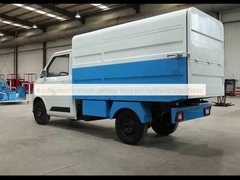Xe tải rác 4 xe ba bánh bằng điện có cửa cắt bằng thủy lực